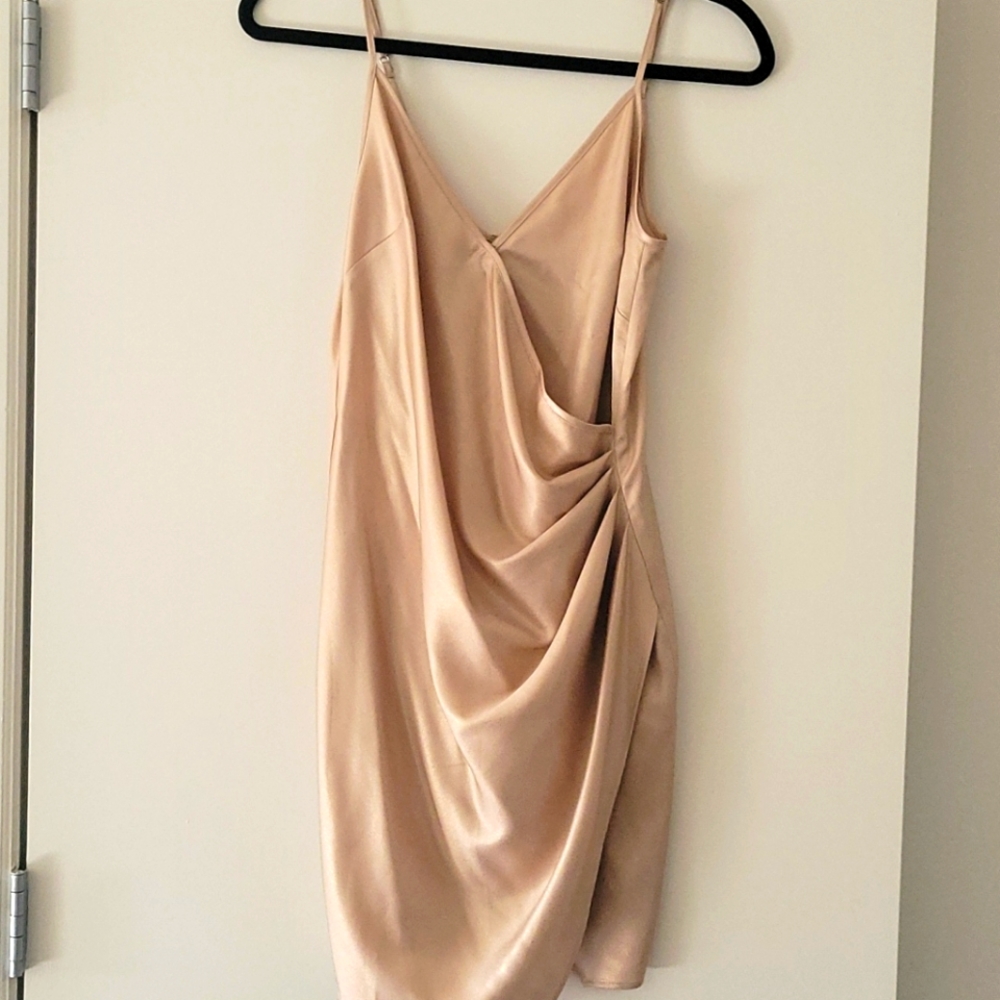 BCBGENERATION  Metallix Faux-Wrap Dress